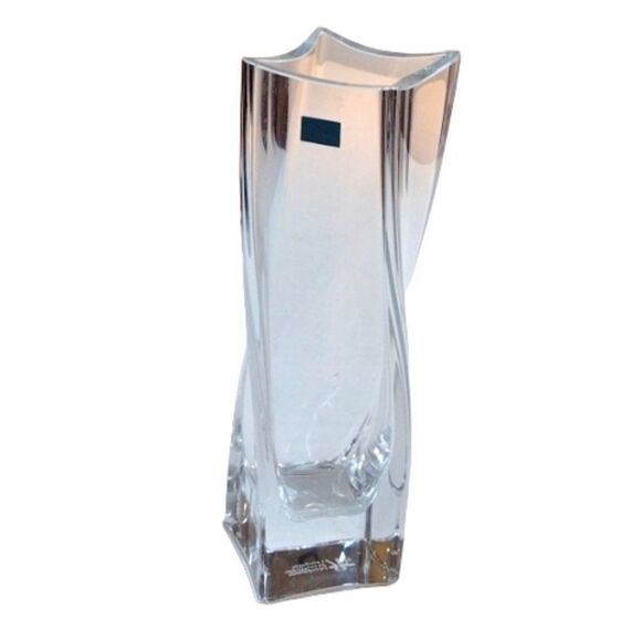 Hoya Crystal Twisted Vase Markham Stouffville Hospital Inscribed on Bottom - Picture 1 of 6
